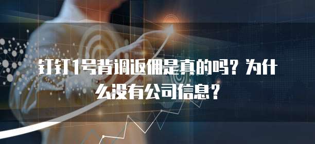 钉钉1号背调返佣是真的吗?为什么没有公司信息?