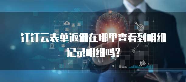 钉钉云表单返佣在哪里查看到明细记录明细吗?