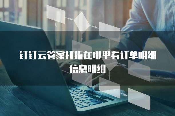 钉钉云管家打折在哪里看订单明细信息明细