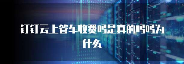 钉钉云上管车收费吗是真的吗吗为什么