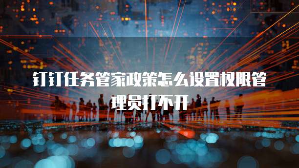 钉钉任务管家政策怎么设置权限管理员打不开