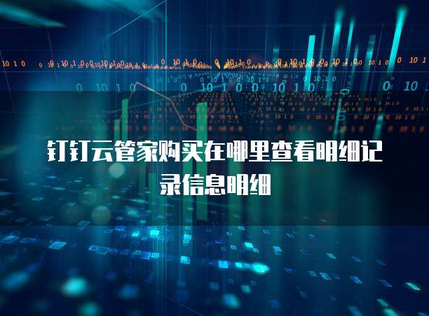 钉钉云管家购买在哪里查看明细记录信息明细