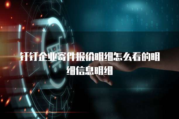 钉钉企业寄件报价明细怎么看的明细信息明细