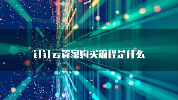 钉钉云管家购买流程是什么