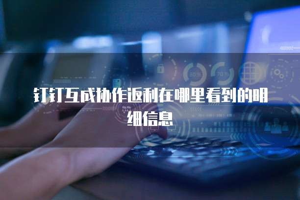 钉钉互成协作返利在哪里看到的明细信息
