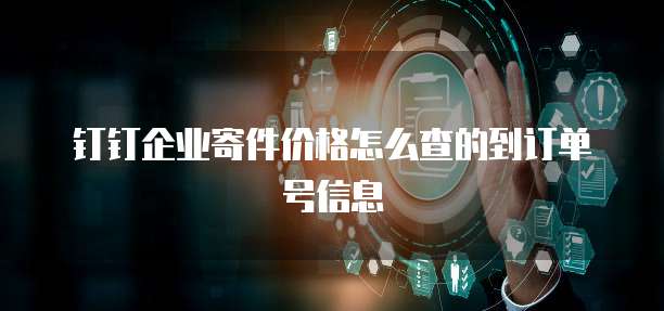 钉钉企业寄件价格怎么查的到订单号信息