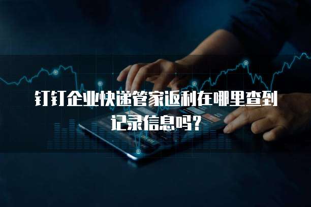钉钉企业快递管家返利在哪里查到记录信息吗？