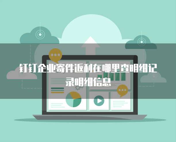 钉钉企业寄件返利在哪里查明细记录明细信息