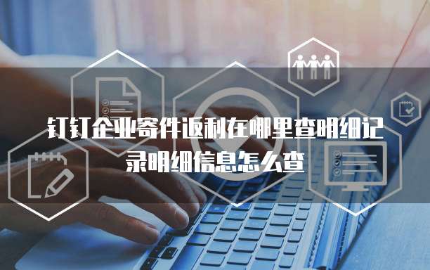 钉钉企业寄件返利在哪里查明细记录明细信息怎么查