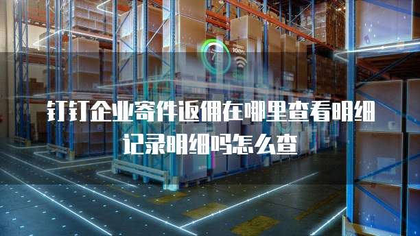 钉钉企业寄件返佣在哪里查看明细记录明细吗怎么查