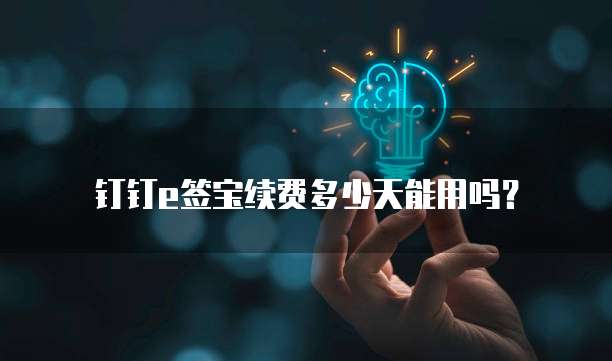 钉钉e签宝续费多少天能用吗？