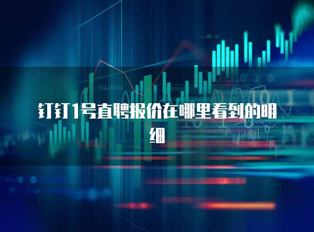 钉钉1号直聘报价在哪里看到的明细