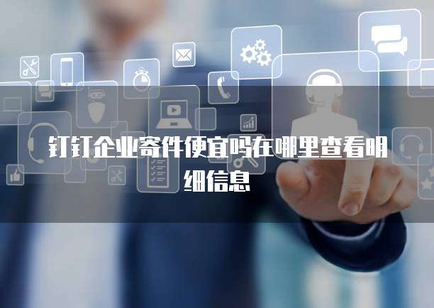 钉钉企业寄件便宜吗在哪里查看明细信息