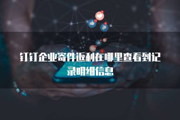 钉钉企业寄件返利在哪里查看到记录明细信息