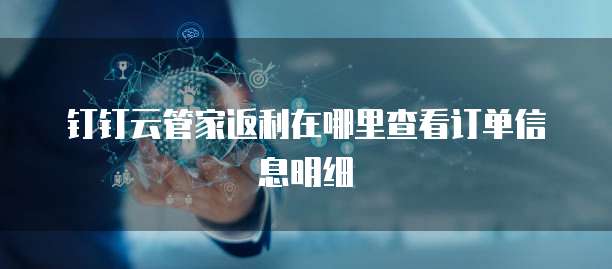 钉钉云管家返利在哪里查看订单信息明细