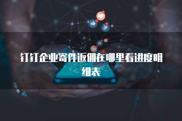 钉钉企业寄件返佣在哪里看进度明细表