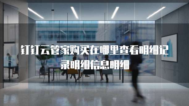 钉钉云管家购买在哪里查看明细记录明细信息明细