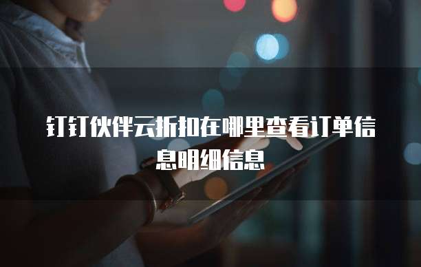 钉钉伙伴云折扣在哪里查看订单信息明细信息