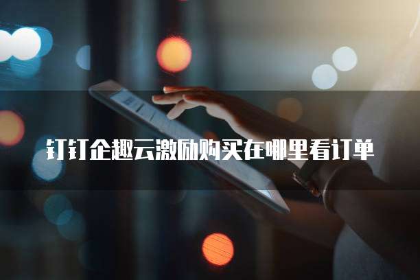 钉钉企趣云激励购买在哪里看订单