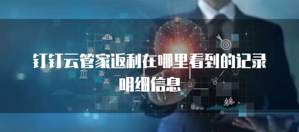 钉钉云管家返利在哪里看到的记录明细信息