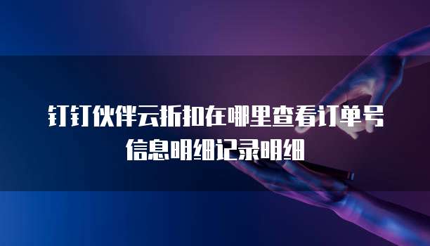 钉钉伙伴云折扣在哪里查看订单号信息明细记录明细