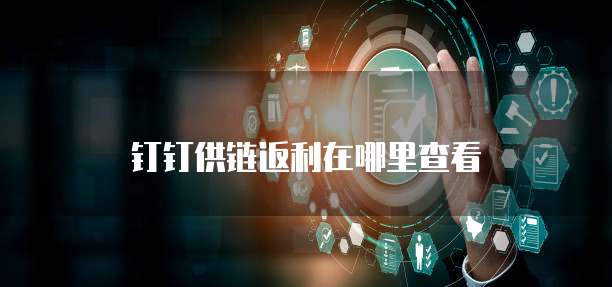 钉钉供链返利在哪里查看