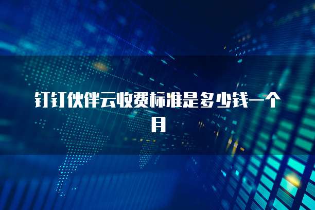 钉钉伙伴云收费标准是多少钱一个月