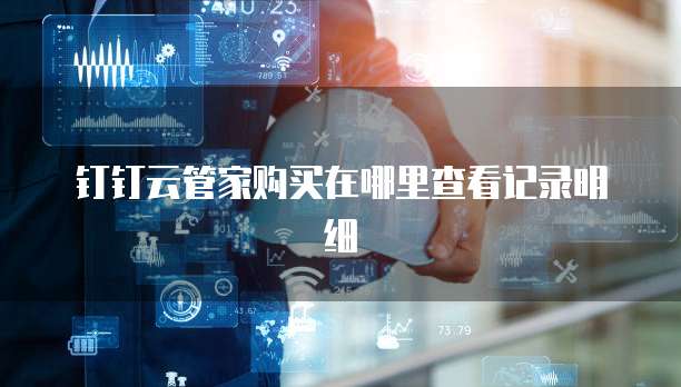 钉钉云管家购买在哪里查看记录明细