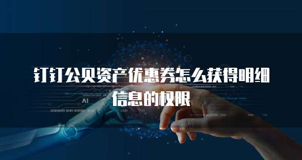 钉钉公贝资产优惠券怎么获得明细信息的权限