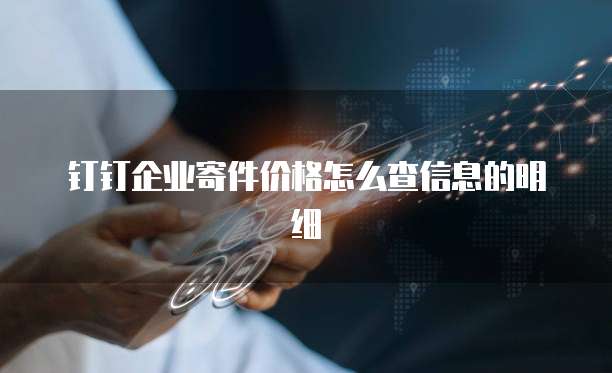 钉钉企业寄件价格怎么查信息的明细