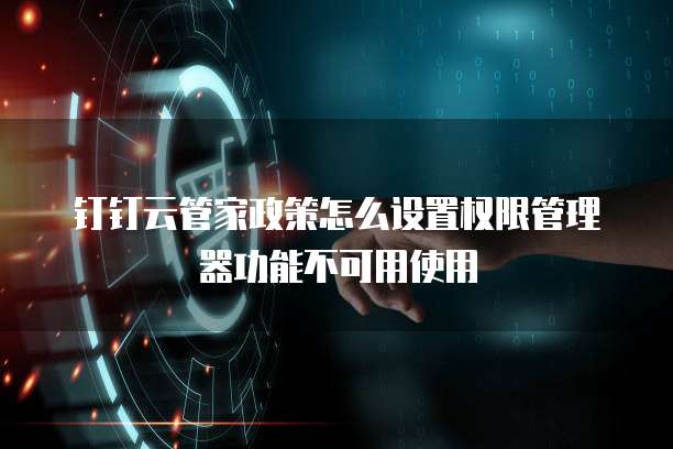 钉钉云管家政策怎么设置权限管理器功能不可用使用