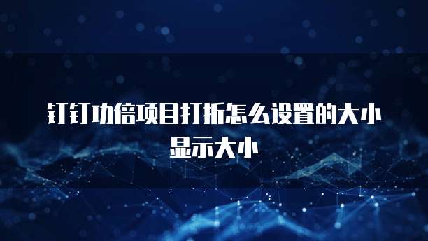 钉钉功倍项目打折怎么设置的大小显示大小