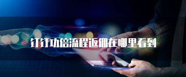 钉钉功倍流程返佣在哪里看到