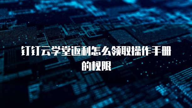 钉钉云学堂返利怎么领取操作手册的权限
