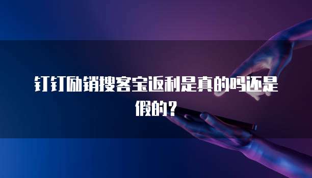 钉钉励销搜客宝返利是真的吗还是假的?