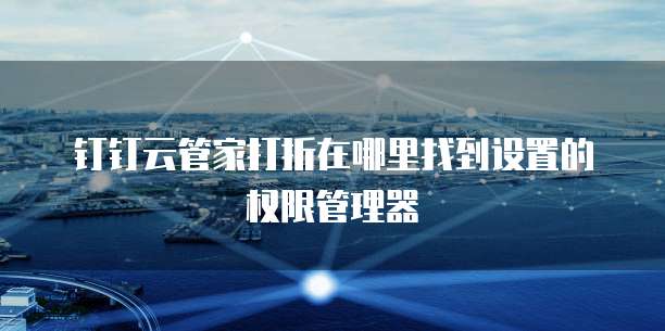 钉钉云管家打折在哪里找到设置的权限管理器