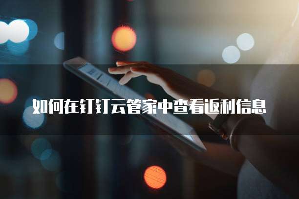 如何在钉钉云管家中查看返利信息