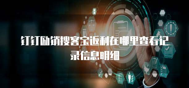 钉钉励销搜客宝返利在哪里查看记录信息明细