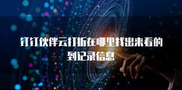 钉钉伙伴云打折在哪里找出来看的到记录信息
