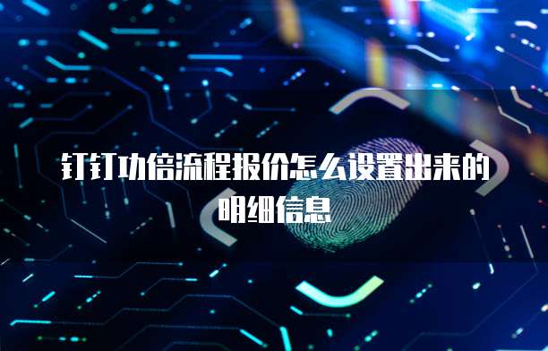 钉钉功倍流程报价怎么设置出来的明细信息