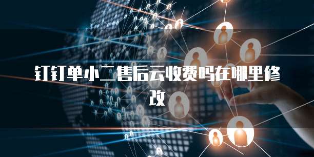 钉钉单小二售后云收费吗在哪里修改