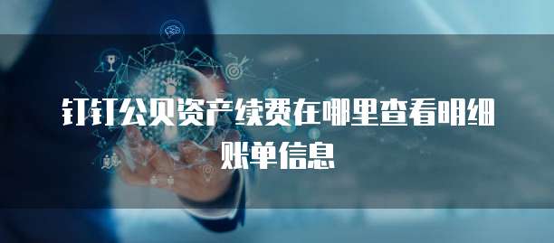 钉钉公贝资产续费在哪里查看明细账单信息