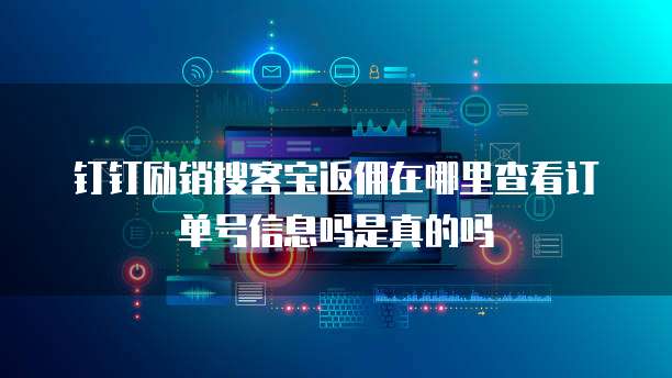 钉钉励销搜客宝返佣在哪里查看订单号信息吗是真的吗