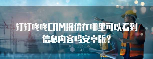 钉钉咚咚CRM报价在哪里可以看到信息内容吗安卓版?