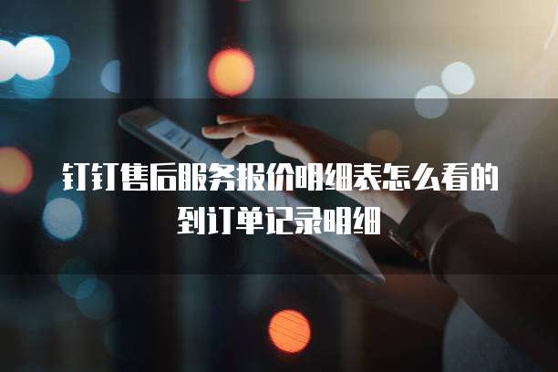 钉钉售后服务报价明细表怎么看的到订单记录明细