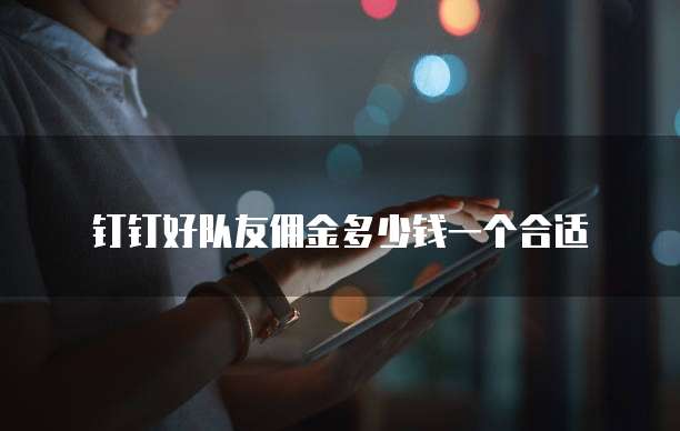 钉钉好队友佣金多少钱一个合适