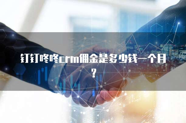 钉钉咚咚CRM佣金是多少钱一个月？