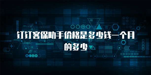 钉钉客保助手价格是多少钱一个月的多少