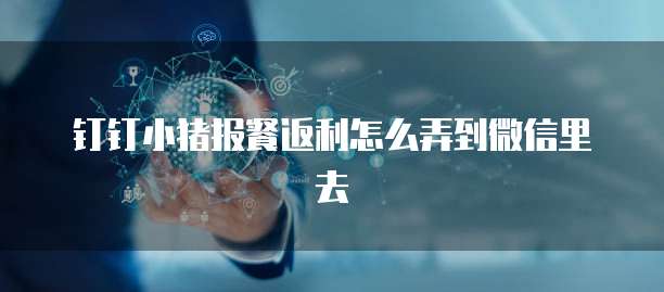 钉钉小猪报餐返利怎么弄到微信里去