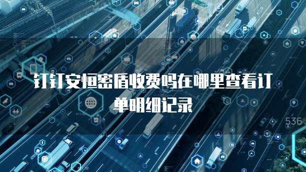 钉钉安恒密盾收费吗在哪里查看订单明细记录